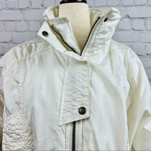 Vintage 80s Ossi Skiwear Snow White Nylon Ski Jacket Insulated Small - Picture 5 of 16